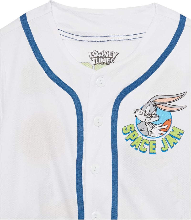 Space Jam Boys Tune Squad Boys Baseball Jersey Classic Mesh Button Down Shirt - Image 3